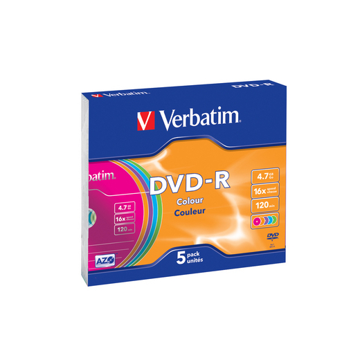DVD-R 16x 4.7GB 5P Slim Farve 43557