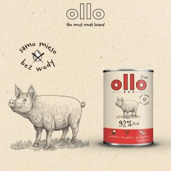 OLLO Pure Pork - vdfoder til hunde - 850g