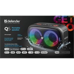 DEFENDER Q5 BLUETOOTH-HJTTALER 5.3 20W LED/BT/FM/USB/TWS