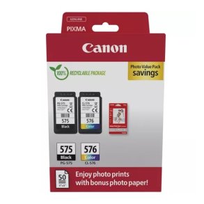 Canon PG-575 / CL-576 Sort + Farve + fotopapir