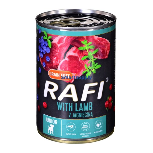 Dolina Noteci Rafi Junior Med Lam, Tranebr Og Blbr - Vdfoder Til Hunde 400 G