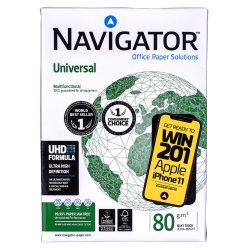 Kopipapir Universal Premium Navigator 8247A80 (A4, 80G/M2, 500 Ark, Papir Hvid)