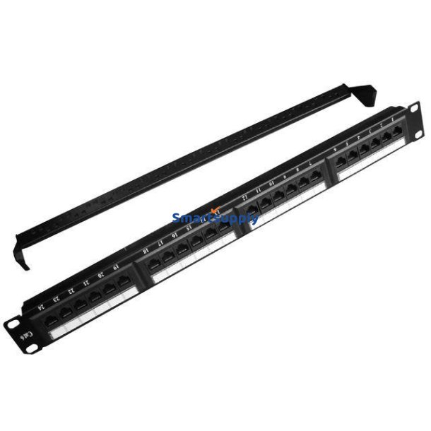Patch Panel 24 Port 1U Kat.6 Kabelstyring