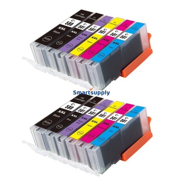 Canon 580 / 581 XXL B/B/C/M/Y/PB 12 blkpatroner kompatibel
