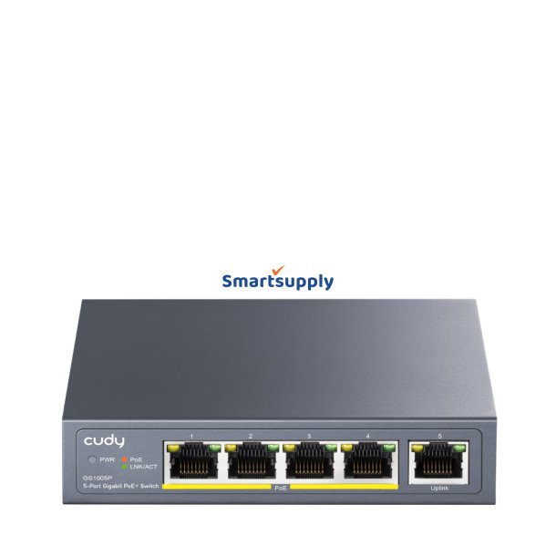 Cudy GS1005P netvrksswitch Gigabit Ethernet (10/100/1000) Strm over Ethernet (PoE) Gr