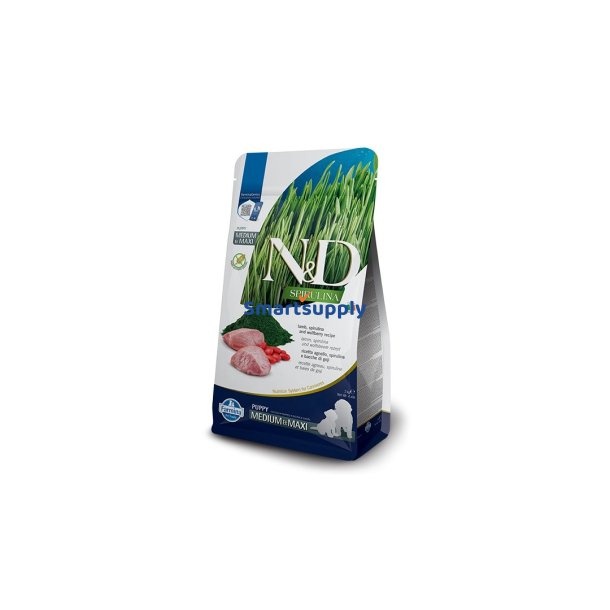Farmina N &amp; D Spirulina Lammehvalp Med/Maxi - Trfoder Til Hunde - 2 Kg