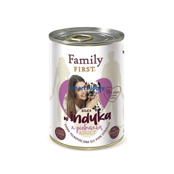 Family First Voksen Kalkun Med Persille - Vdfoder Til Hunde - 400 G
