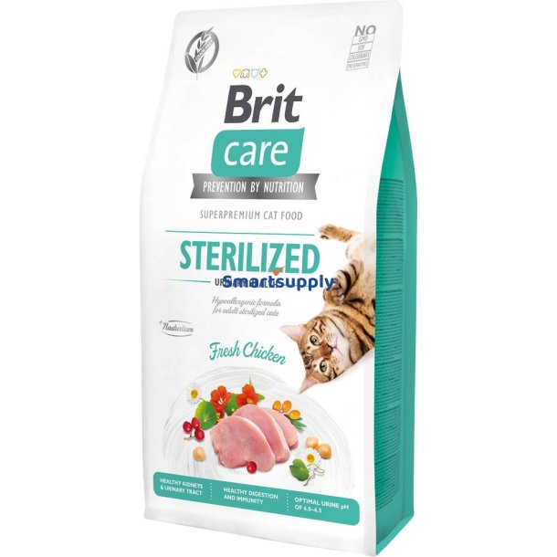 Brit Care Grain Free Sterilized Urinary Health - Trfoder Til Kat - 7 Kg