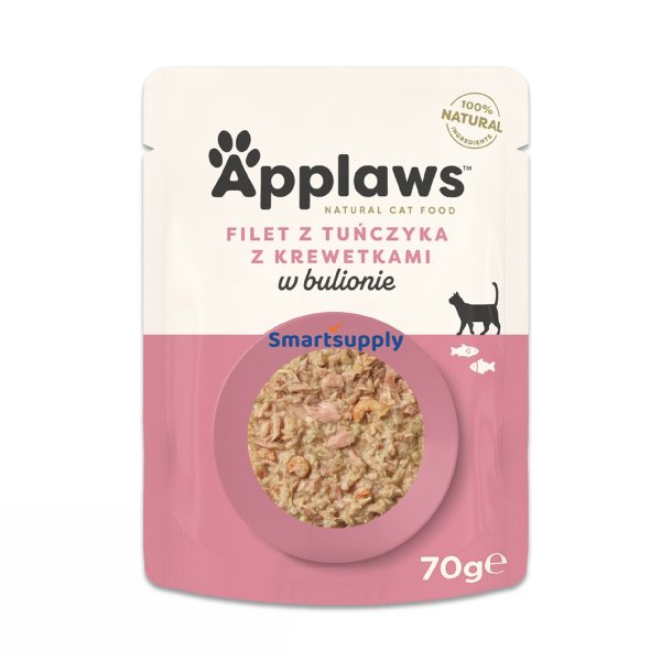 Applaws Tunfilet Med Rejer I Bouillon - Vdfoder Til Katte - 70G