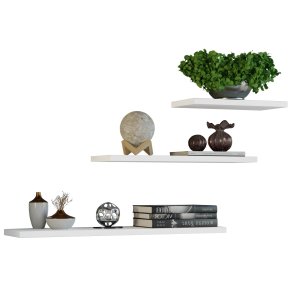 Topeshop TOBI 3P BIEL hylde Flydende hylde Vgmonteret Spnplader Hvid