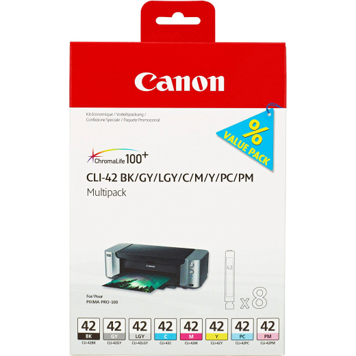 Canon CLI-42 BK/GY/LGY/C/M/Y/PC/PM bl�kpatroner original