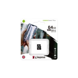 Kingston Technology 64 GB micSDXC Canvas Select Plus 100R A1 C10, enkelt pakke uden ADP