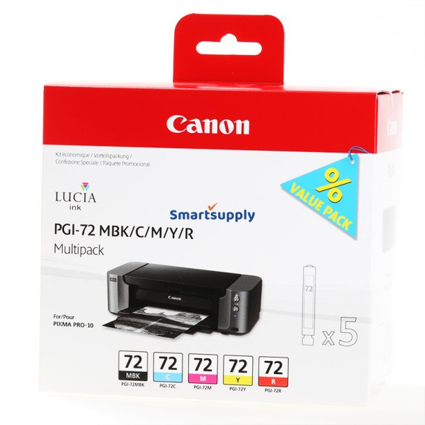 Canon PGI-72 MBK/C/M/Y/R blkpatroner 5 stk original 