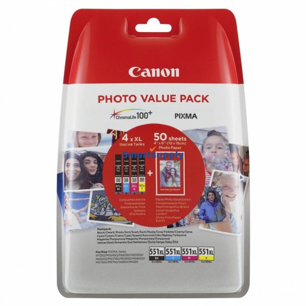 Canon CLI-551 XL BCMY 4 stk blkpatroner original