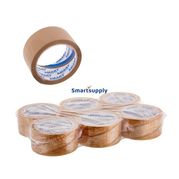 BSTech selvklbende tape med oplsningsmiddel, gr 48 mm x 60 m 6 stk