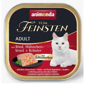 ANIMONDA Vom Feinsten Adult Beef, chicken breast and herbs - vd kattefoder - 100g