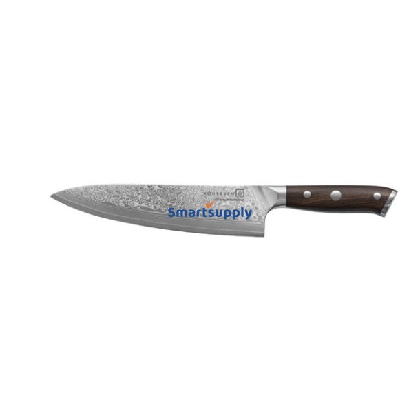 Chef Kohersen Elegance Ibenholt Tr Kokkekniv Damaskus Stl 21,6 cm
