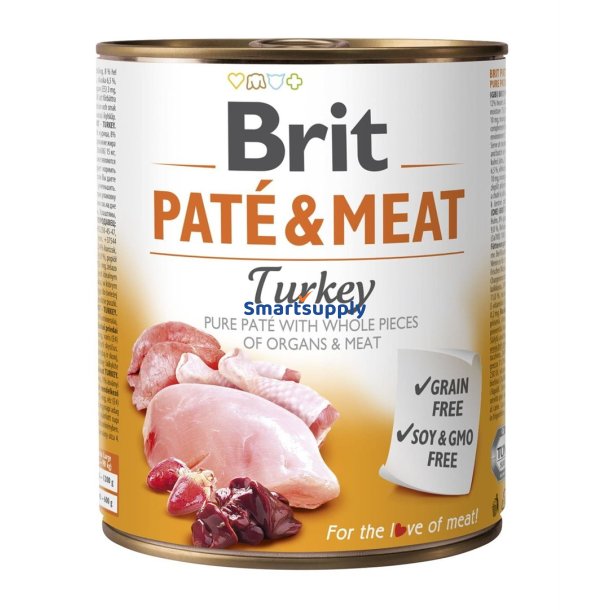 Brit Pat&eacute; &amp; Kd Med Kalkun - Vdfoder Til Hunde - 800G