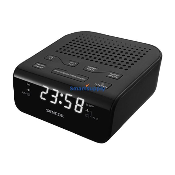 SRC 136 B Radio v�kkeur, LED display, program. 20 FM stationer
