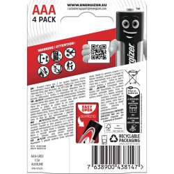 Energizer Max 438144 Batteri AAA LR03 4 stk. ko-pakke