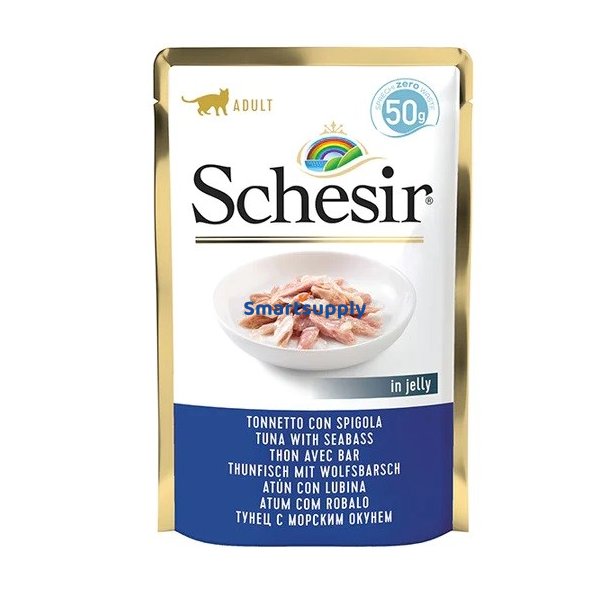 Schesir I Gel&eacute; Tun Med Havaborre - Vdfoder Til Katte - 50 G