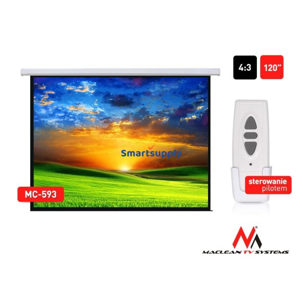 Elektrisk projektionssk�rm MC-593 120 "240x180 4:3 v�g eller loft