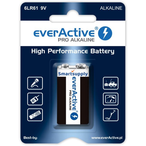 Alkaline Batteri 6Lr61 9V (R9*) Everactive Pro