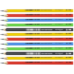 Blyanter grafit trekantede HB mix farver - 12 stk