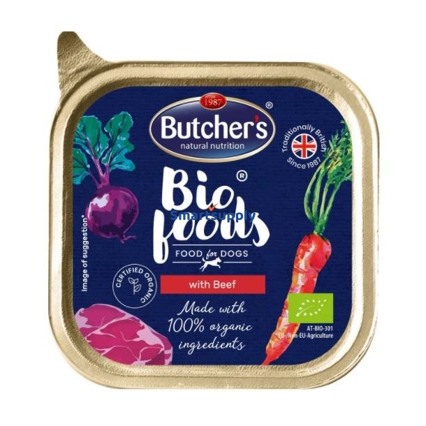 BUTCHER'S Bio Foods with beef - Vdt hundefoder - 150 g