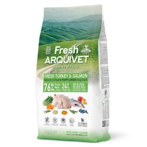 ARQUIVET Fresh Puppy Kalkun og Laks - halvtrt hundefoder - 10kg