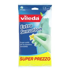 Vileda Extra Sensation Husholdningshandsker Grn Bomuld, Latex 1 Stk