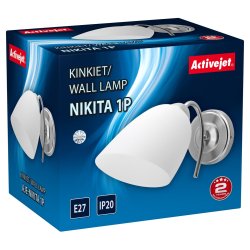 Klassisk Enkelt Vglampe Activejet Nikita Nikkel E27 Til Stuen