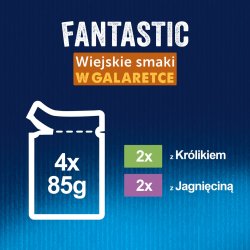 Felix Fantastic kanin, lam - vdfoder til katte 340g (4x 85g)