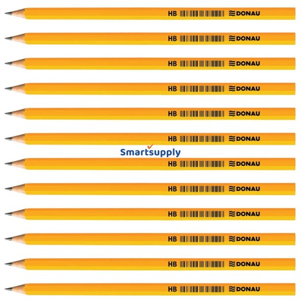 Blyanter uden viskelder natur HB gul lakeret - 12 stk