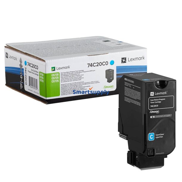 Lexmark CS720/725/CX725 Cyan toner 3.000 sider original