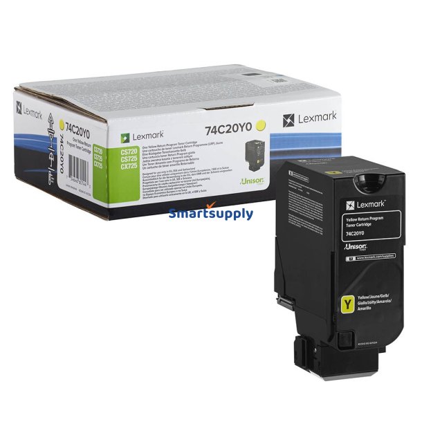 Lexmark CS720/725/CX725 Gul toner 7.000 sider original