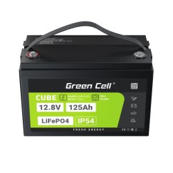 Green Cell alias Cell CUBE LiFePO4 125Ah 12,8V 1600Wh liio geleies fosfato baterija kemperiui, sauls energijai, neprijungtai prie tinklo, laivui Lithium jern fosfat (LiFePO4) 125 At