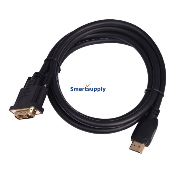 HDMI-DVI Kabel 1,8 m, guldbelagt, DVI 24+1