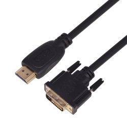HDMI-DVI Kabel 1,8 m, guldbelagt, DVI 24+1
