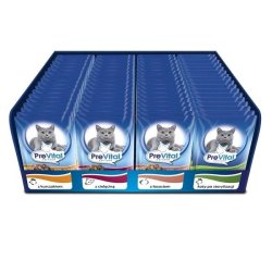 PREVITAL Kattemad Mix 4 Smage Kylling, Kalvekd, Laks, Fjerkr  vdfoder til kat  96 x 100 g