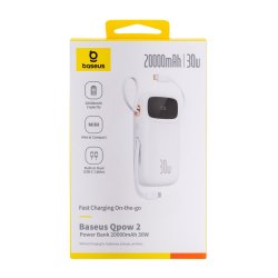 Baseus QPow2 Lithium polymer (LiPo) 20000 mAh Hvid