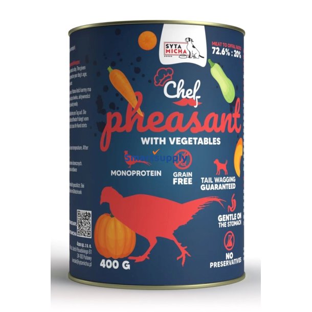 SYTA MICHA Chef Pheasant with vegetables - vdt hundefoder - 400g