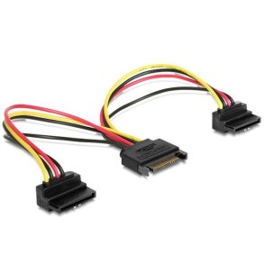 Sata str�m kabel Sata-> (M) >2xSATA vinkel 15cm