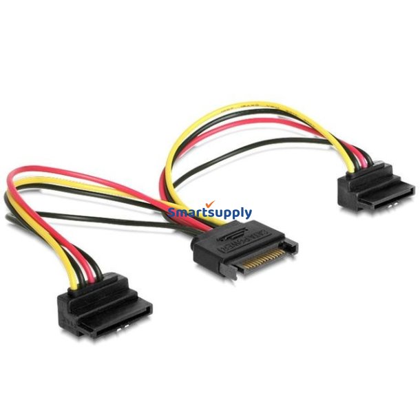 Sata str�m kabel Sata-> (M) >2xSATA vinkel 15cm