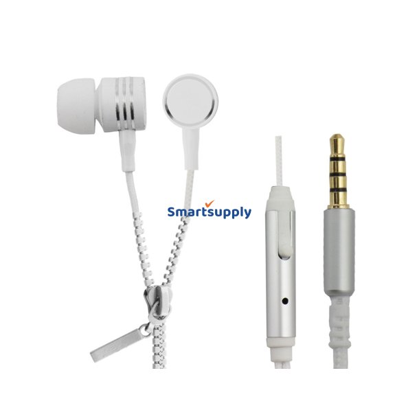 �retelefoner ZIPPER med mikrofon hvid