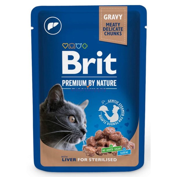 BRIT Premium Cat Liver Sterilised - vdfoder til katte - 100g
