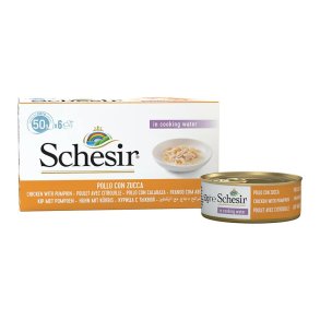 SCHESIR Kyllingefileter med grskar i bouillon - vd kattefoder - 6x50g
