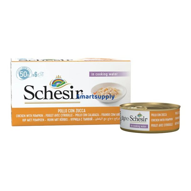 Schesir Kyllingefileter Med Grskar I Bouillon - Vdfoder Til Katte - 6X50g