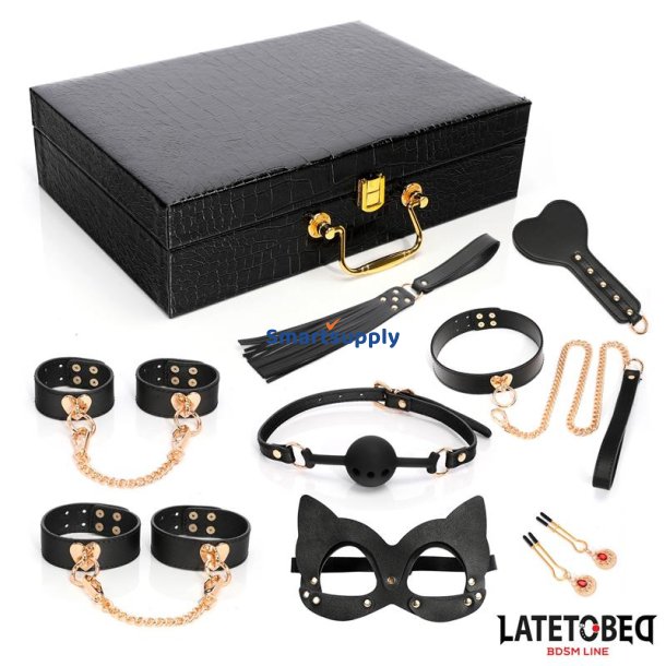8 Piece Leather Bondage Kit with Storage Case