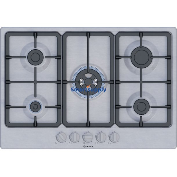 Bosch Serie 4 PGQ7B5K90 kogeplade Rustfrit stl Indbygget 75 cm Gaskomfur 5 zone(s)